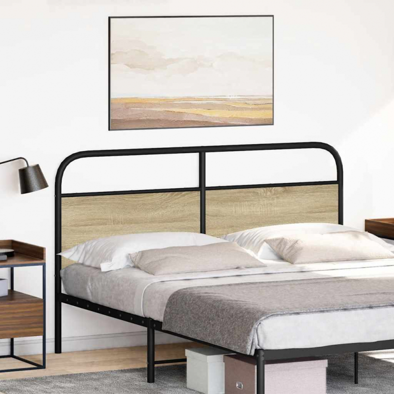 Kopfteil Sonoma-Eiche 160 cm Stahl und Holzwerkstoff
