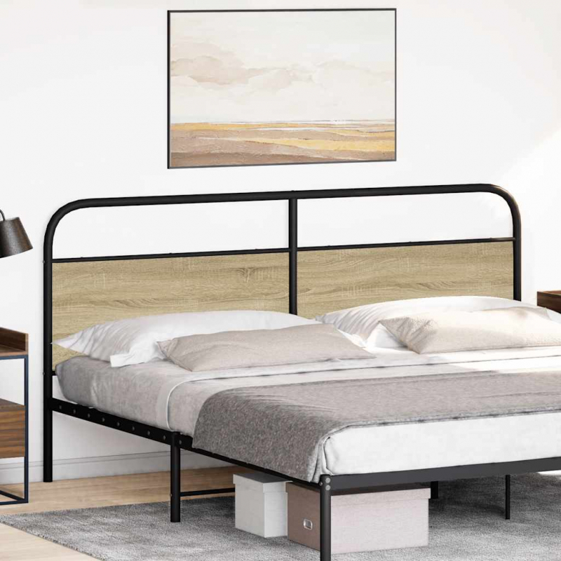 Kopfteil Sonoma-Eiche 180 cm Stahl und Holzwerkstoff