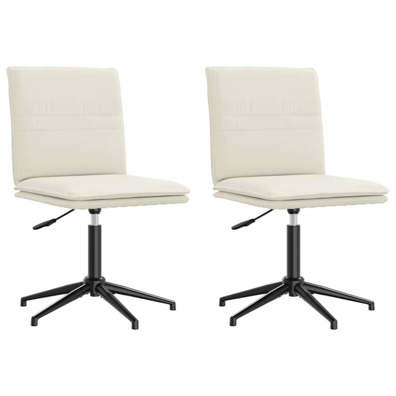 Esszimmerstühle 2 Stk. Creme Samt