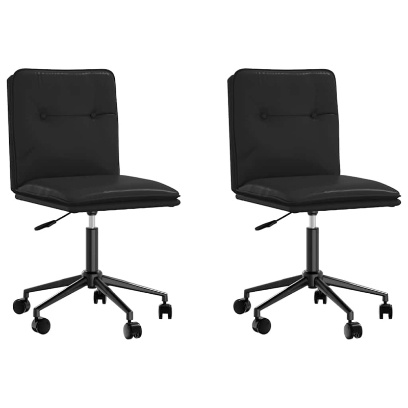 Esszimmerstühle 2 Stk. Schwarz Kunstleder
