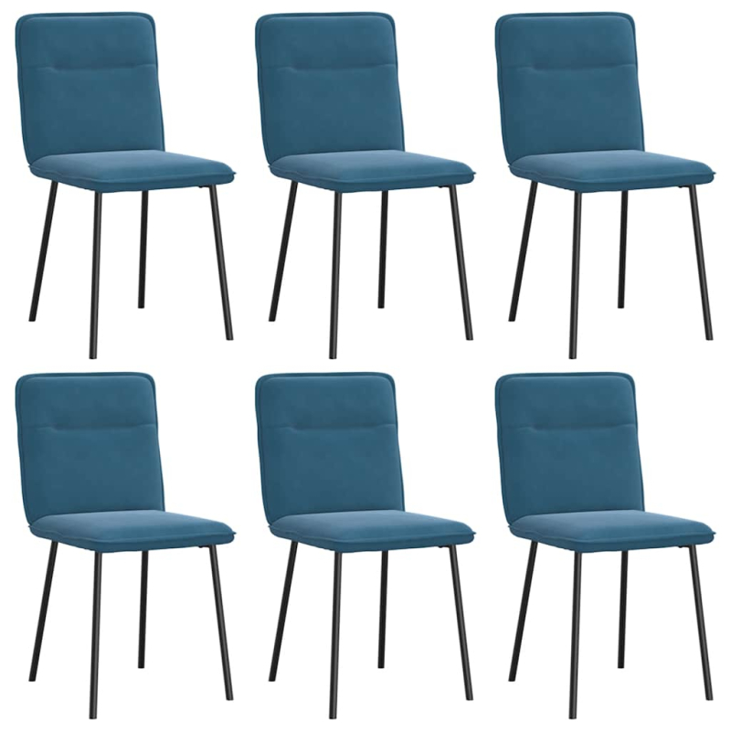 Esszimmerstühle 6 Stk. Blau Samt