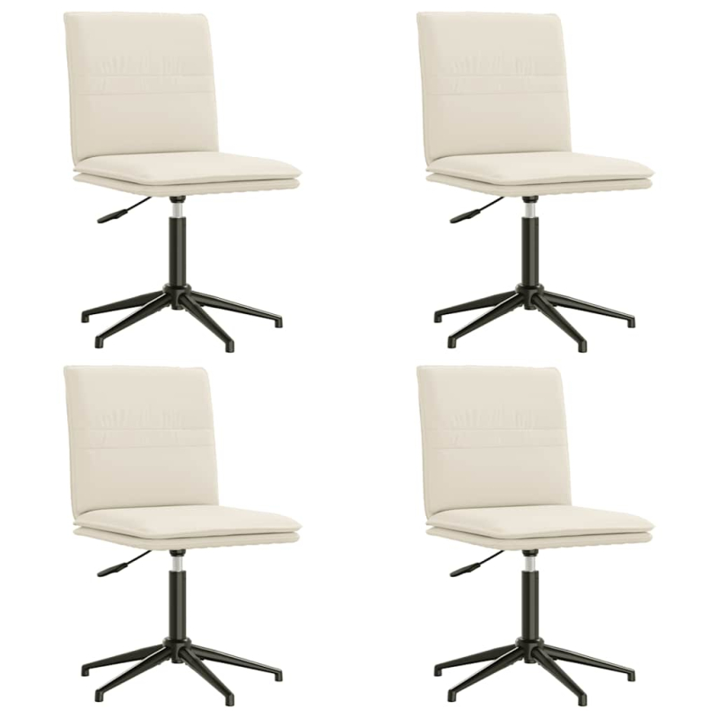 Esszimmerstühle 4 Stk. Creme Samt