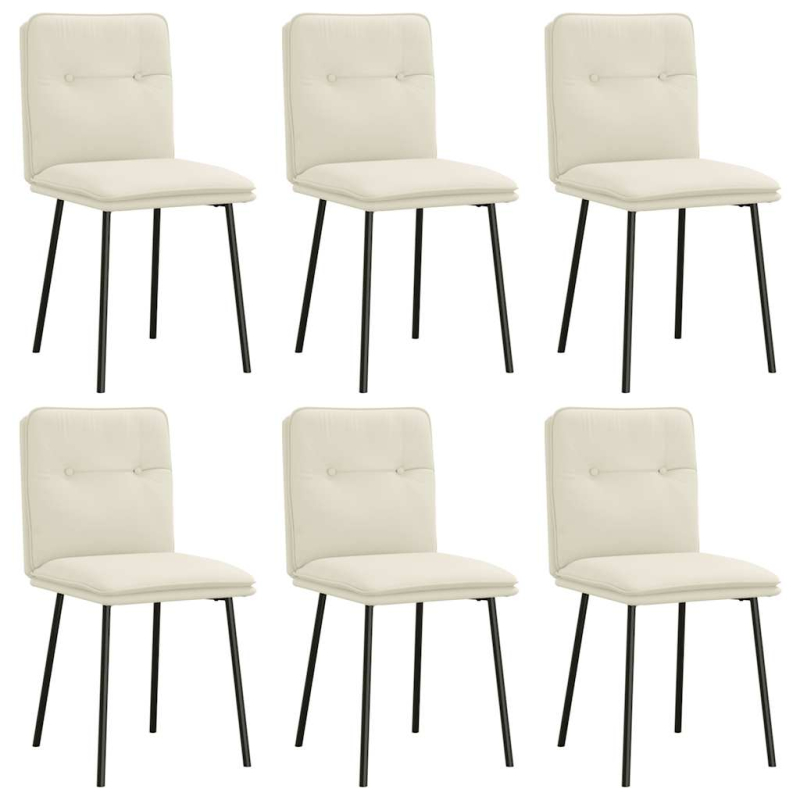 Esszimmerstühle 6 Stk. Creme Samt