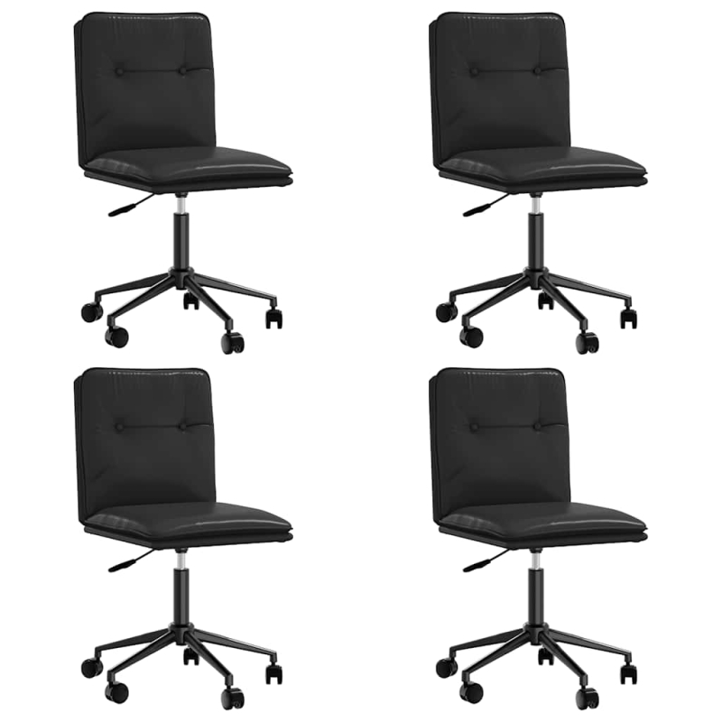 Esszimmerstühle 4 Stk. Schwarz Kunstleder