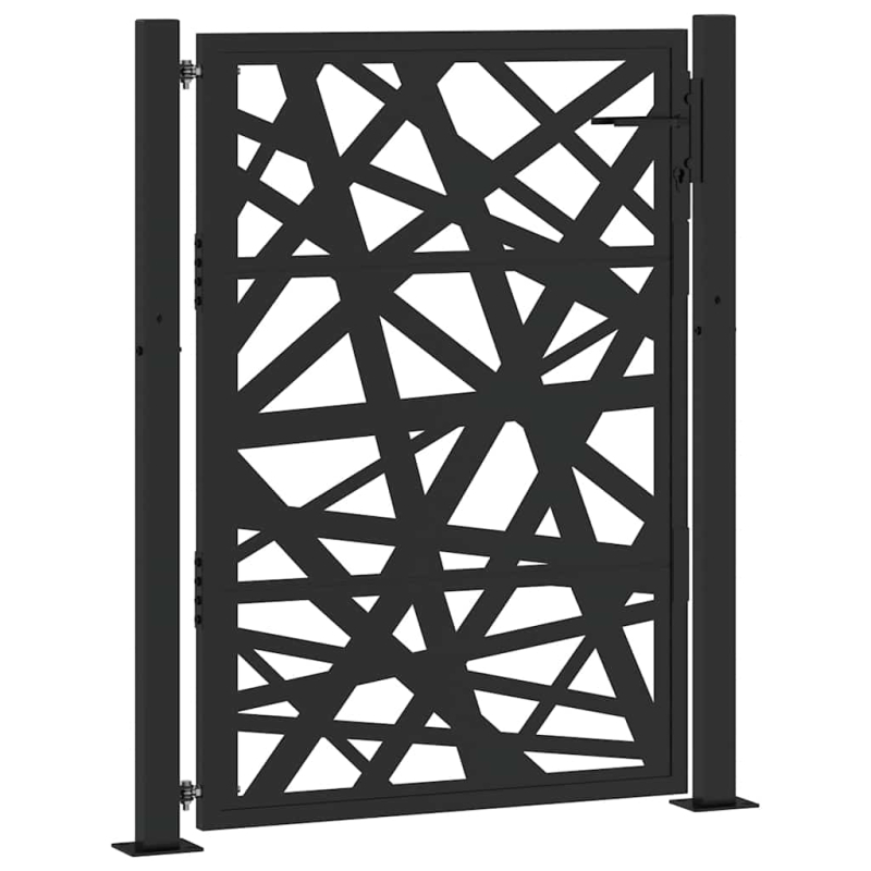 Gartentor Schwarz 105x130 cm Stahl Lichtdesign