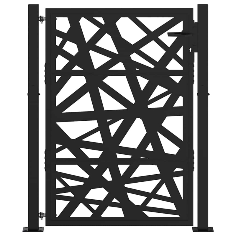 Gartentor Schwarz 105x130 cm Stahl Lichtdesign
