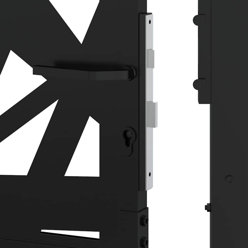 Gartentor Schwarz 105x180 cm Stahl Lichtdesign