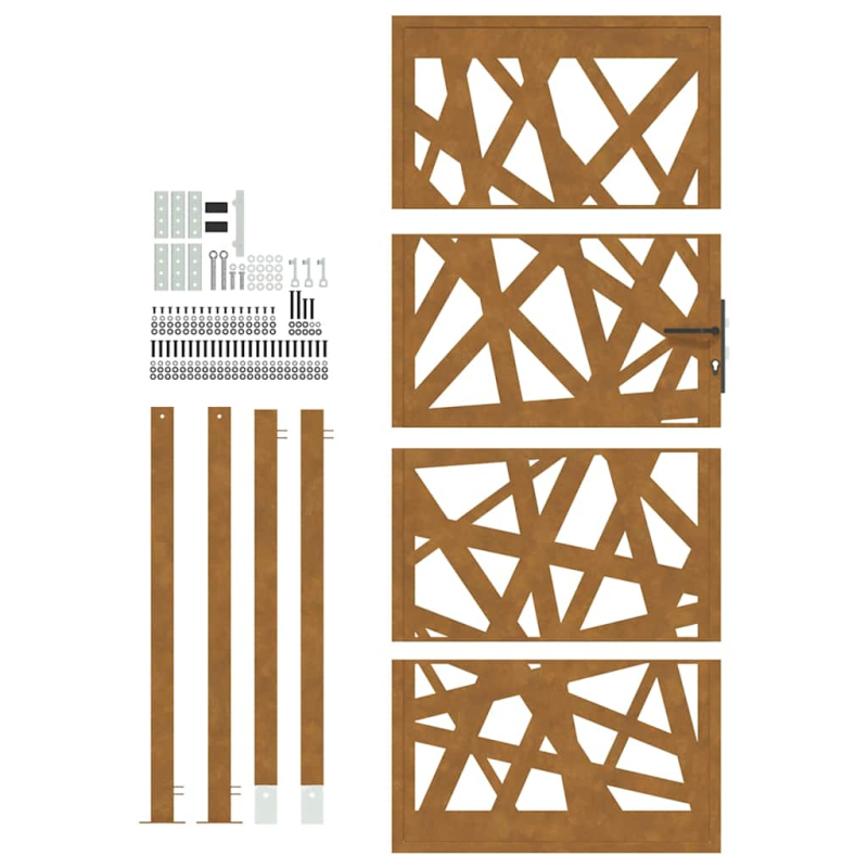 Gartentor 105x205 cm Wetterfester Stahl Lichtdesign