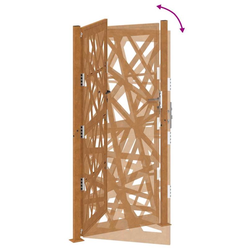 Gartentor 105x205 cm Wetterfester Stahl Lichtdesign