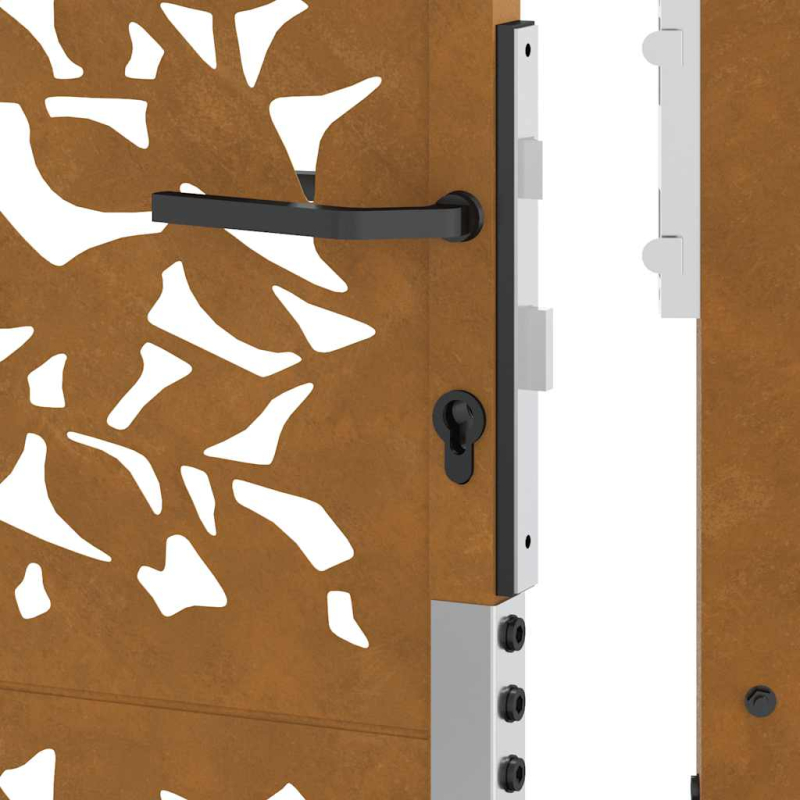 Gartentor 105x130 cm Wetterfester Stahl Blatt-Design