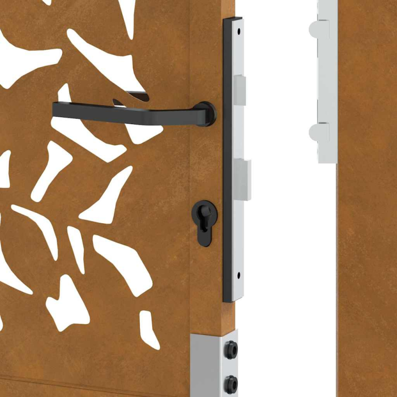 Gartentor 105x155 cm Wetterfester Stahl Blatt-Design