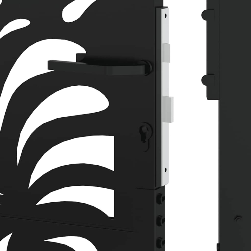 Gartentor Schwarz 105x130 cm Stahl Wellen-Design