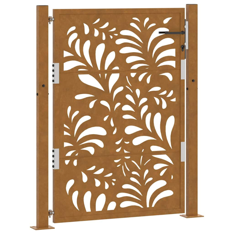 Gartentor 105x130 cm Wetterfester Stahl Wellen-Design