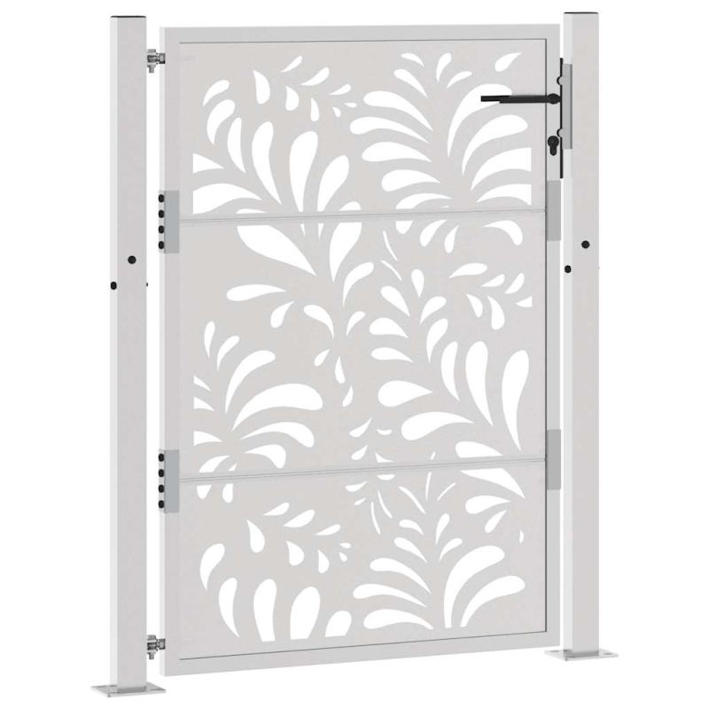 Gartentor 105x130 cm Wetterfester Stahl Wellen-Design