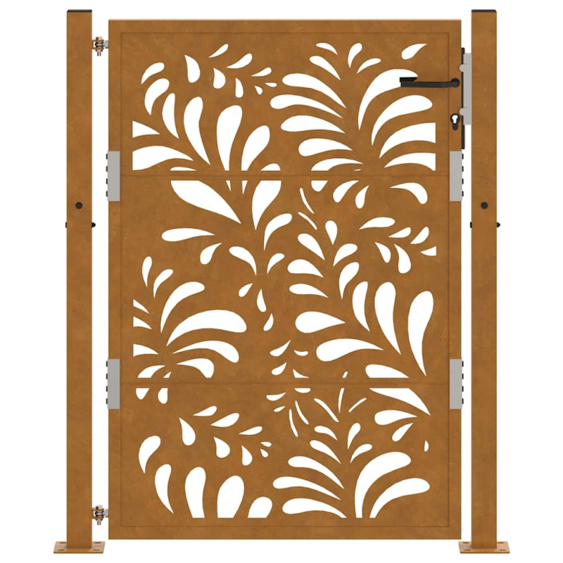 Gartentor 105x130 cm Wetterfester Stahl Wellen-Design