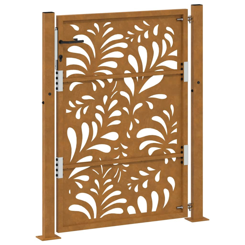 Gartentor 105x130 cm Wetterfester Stahl Wellen-Design