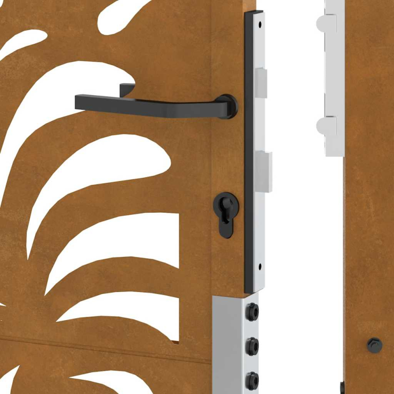 Gartentor 105x130 cm Wetterfester Stahl Wellen-Design