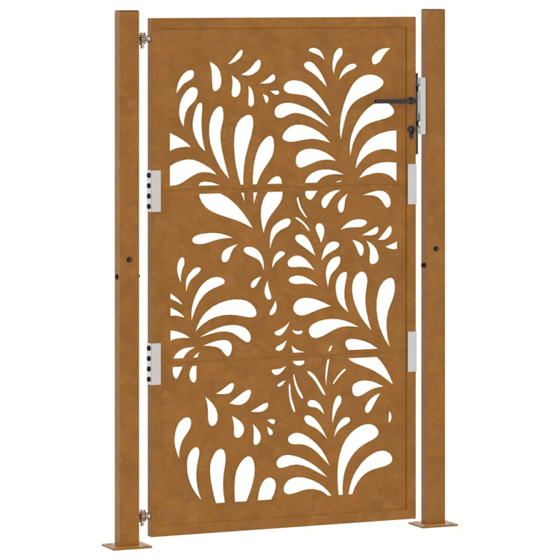 Gartentor 105x155 cm Wetterfester Stahl Wellen-Design
