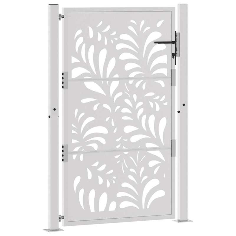 Gartentor 105x155 cm Wetterfester Stahl Wellen-Design