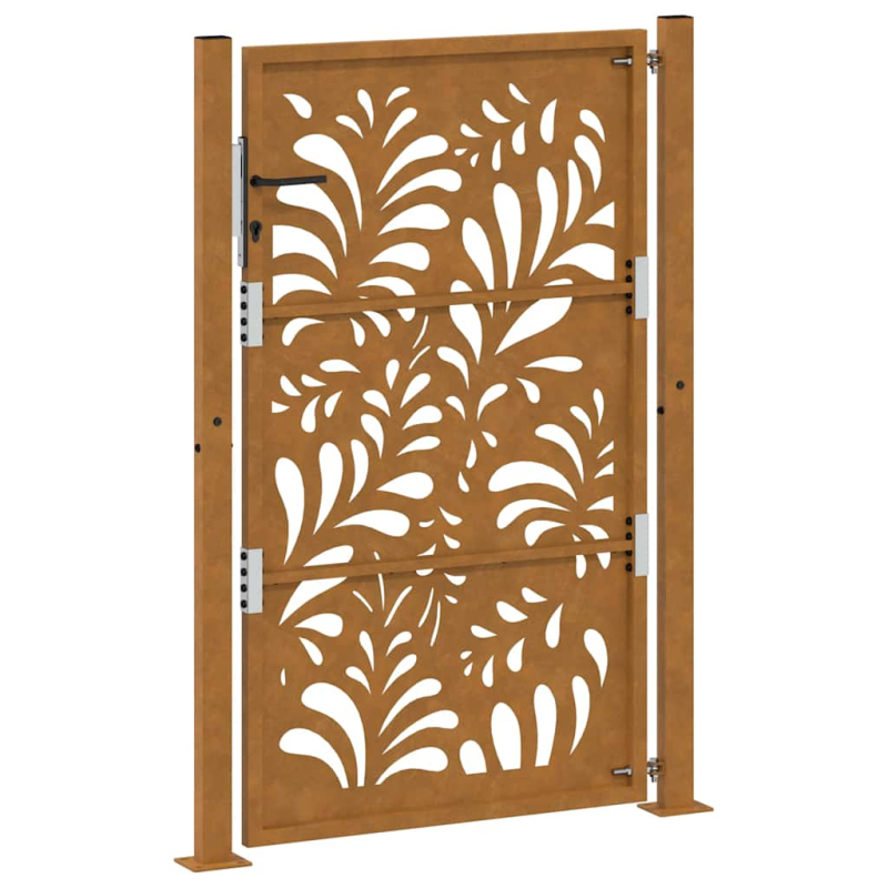 Gartentor 105x155 cm Wetterfester Stahl Wellen-Design