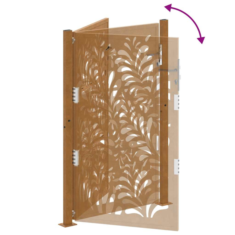 Gartentor 105x155 cm Wetterfester Stahl Wellen-Design