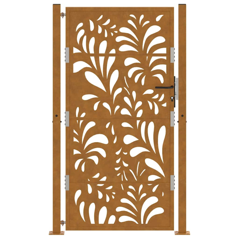 Gartentor 105x180 cm Wetterfester Stahl Wellen-Design