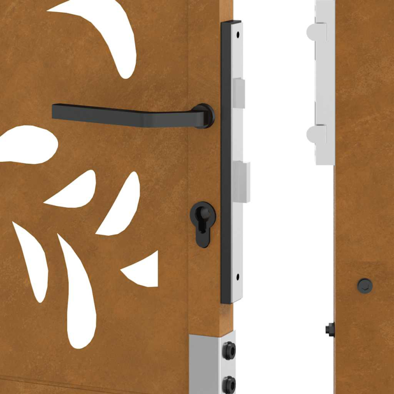 Gartentor 105x180 cm Wetterfester Stahl Wellen-Design