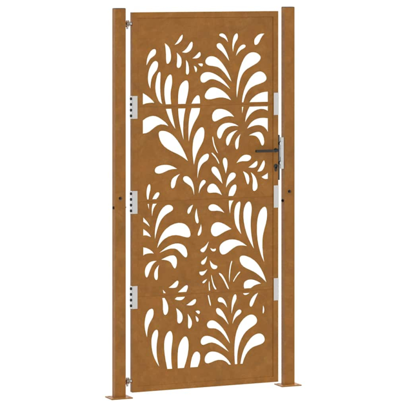 Gartentor 105x205 cm Wetterfester Stahl Wellen-Design