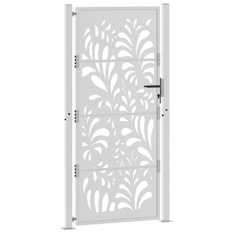 Gartentor 105x205 cm Wetterfester Stahl Wellen-Design