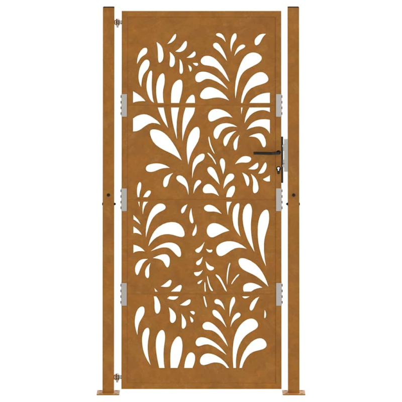 Gartentor 105x205 cm Wetterfester Stahl Wellen-Design