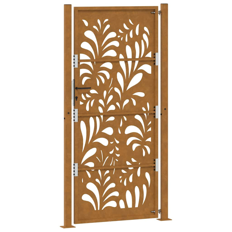 Gartentor 105x205 cm Wetterfester Stahl Wellen-Design