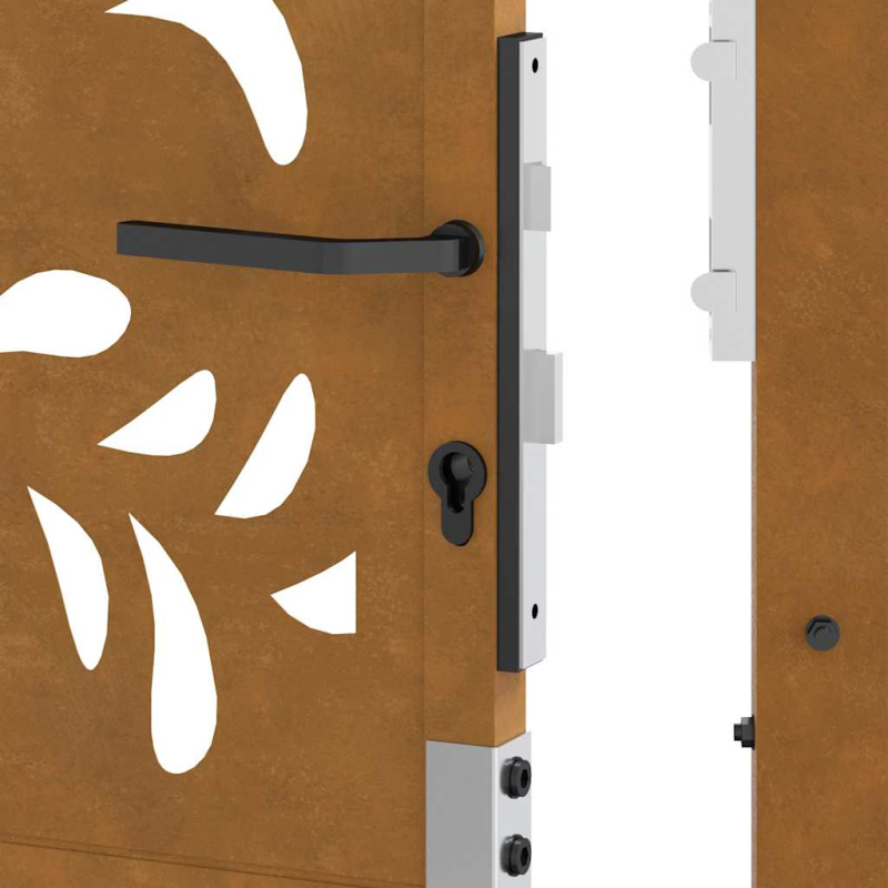 Gartentor 105x205 cm Wetterfester Stahl Wellen-Design