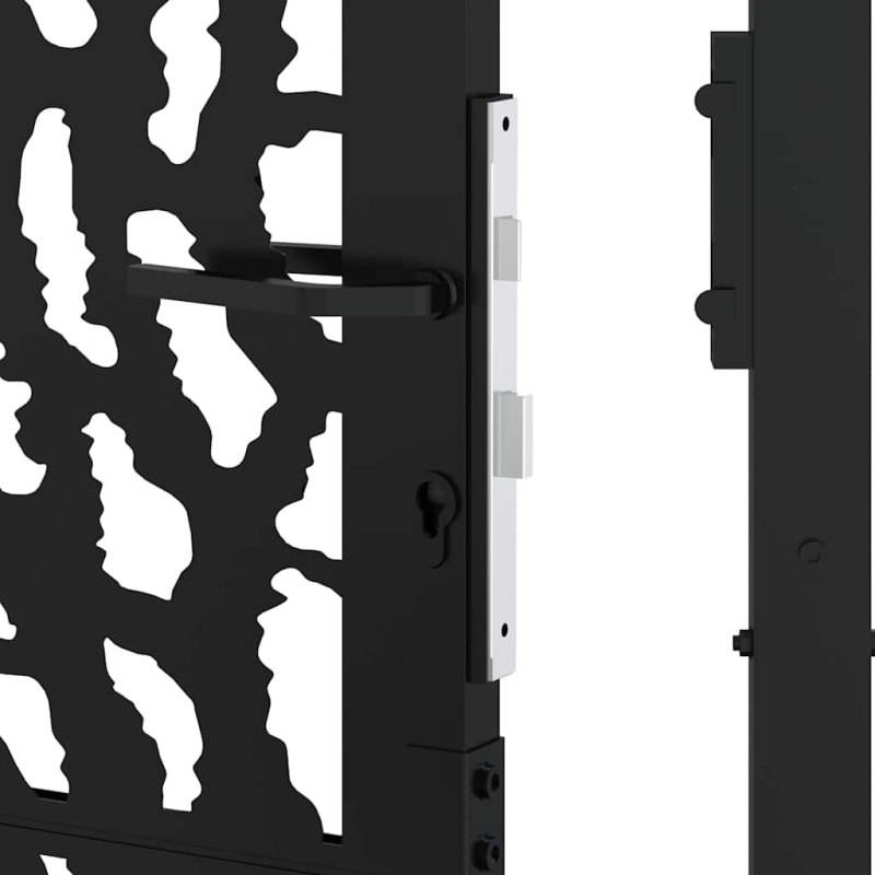 Gartentor Schwarz 105x180 cm Stahl Spurendesign