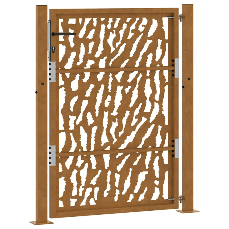 Gartentor 105x130 cm Wetterfester Stahl Spurendesign