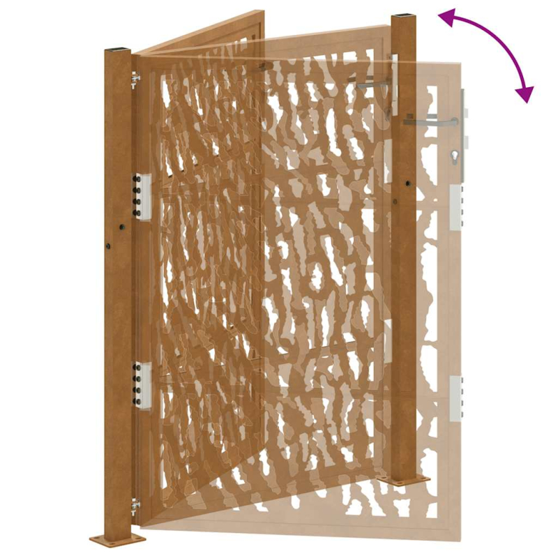 Gartentor 105x130 cm Wetterfester Stahl Spurendesign