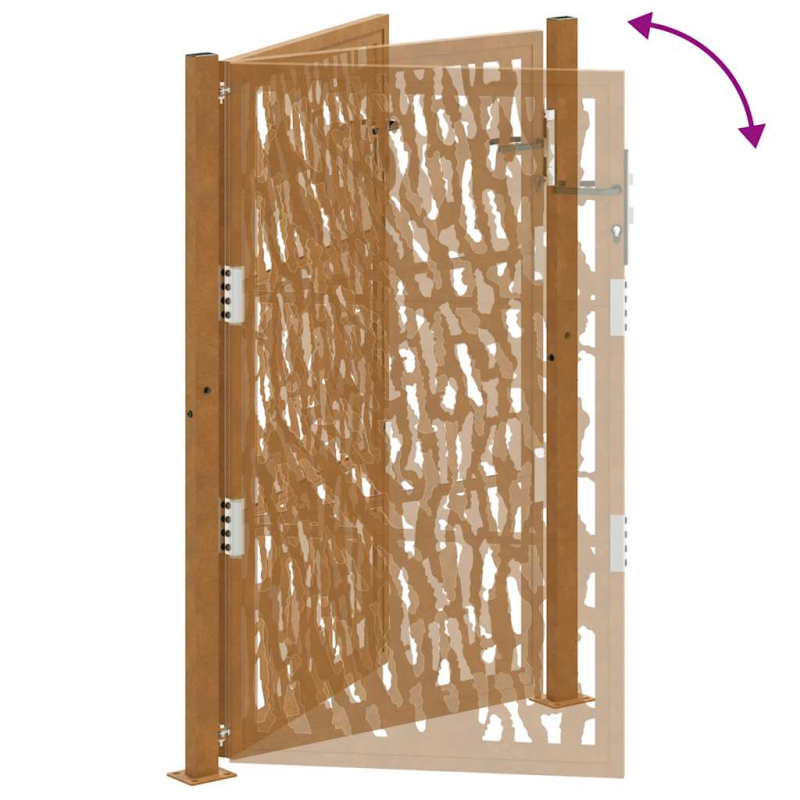 Gartentor 105x155 cm Wetterfester Stahl Spurendesign
