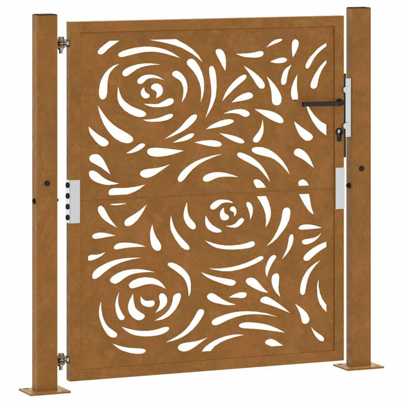 Gartentor 105x105 cm Wetterfester Stahl Flammen-Design