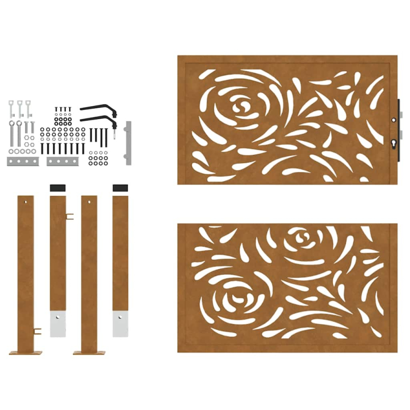 Gartentor 105x105 cm Wetterfester Stahl Flammen-Design