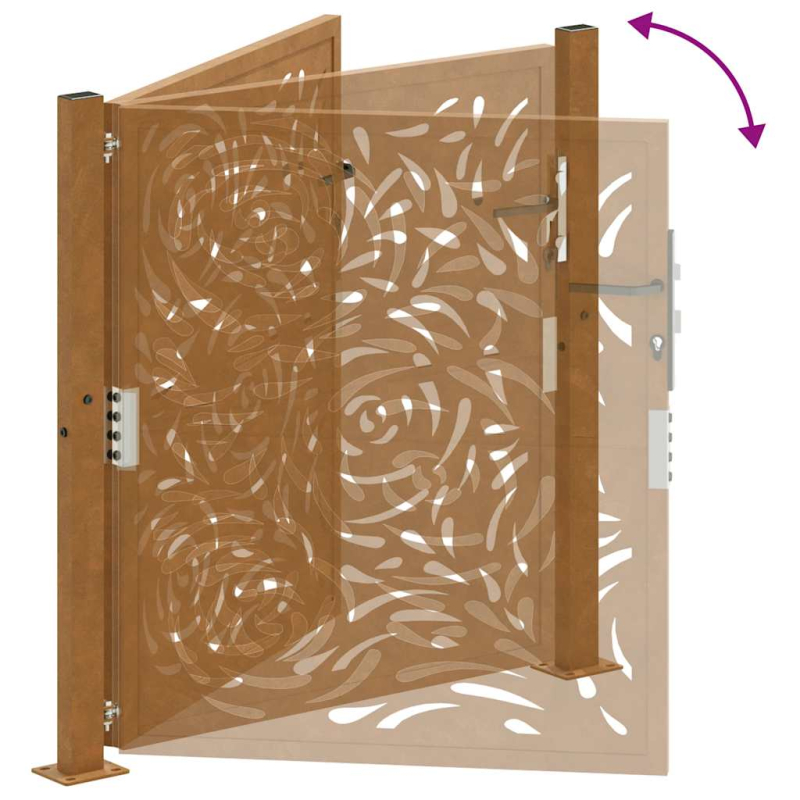 Gartentor 105x105 cm Wetterfester Stahl Flammen-Design