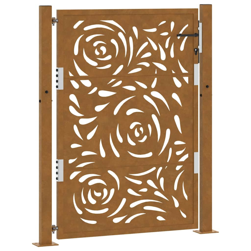 Gartentor 105x130 cm Wetterfester Stahl Flammen-Design