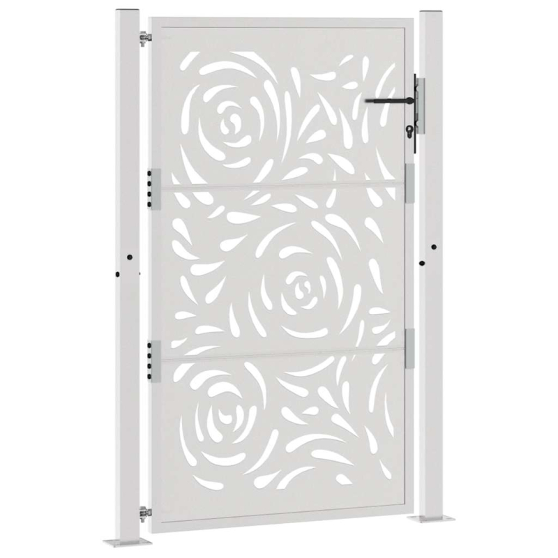 Gartentor 105x155 cm Wetterfester Stahl Flammen-Design