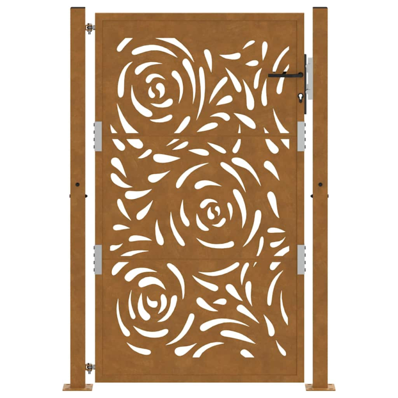 Gartentor 105x155 cm Wetterfester Stahl Flammen-Design