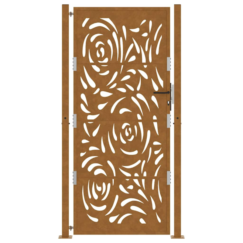 Gartentor 105x205 cm Wetterfester Stahl Flammen-Design