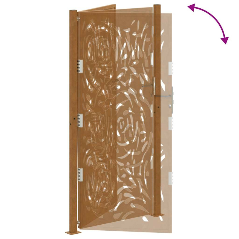 Gartentor 105x205 cm Wetterfester Stahl Flammen-Design
