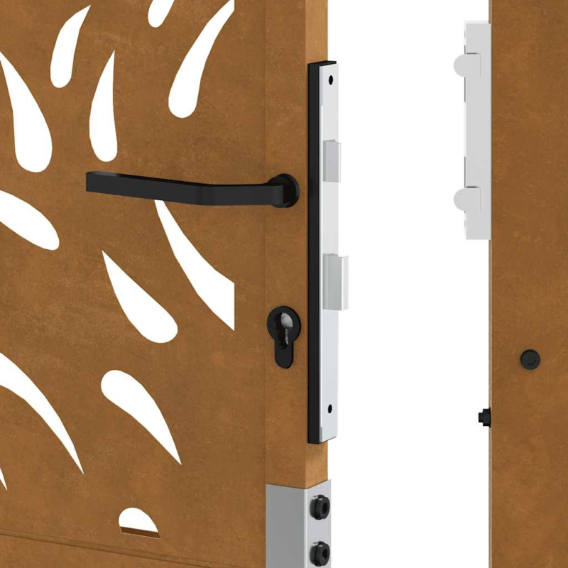 Gartentor 105x205 cm Wetterfester Stahl Flammen-Design