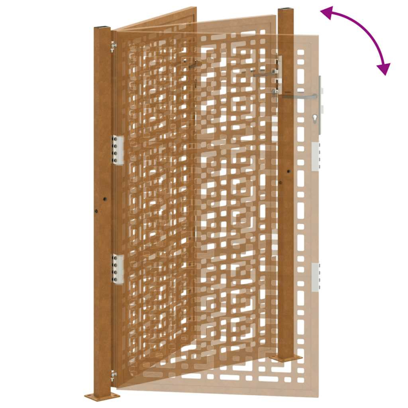 Gartentor 105x155 cm Wetterfester Stahl Kreuz-Design