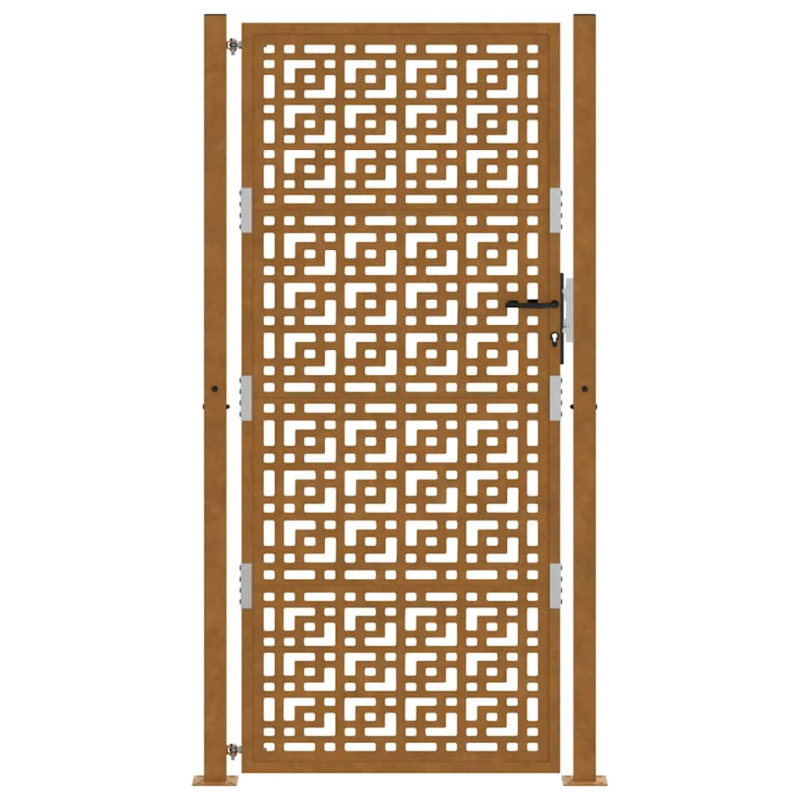 Gartentor 105x205 cm Wetterfester Stahl Kreuz-Design