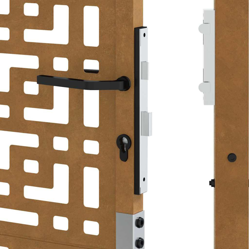 Gartentor 105x205 cm Wetterfester Stahl Kreuz-Design