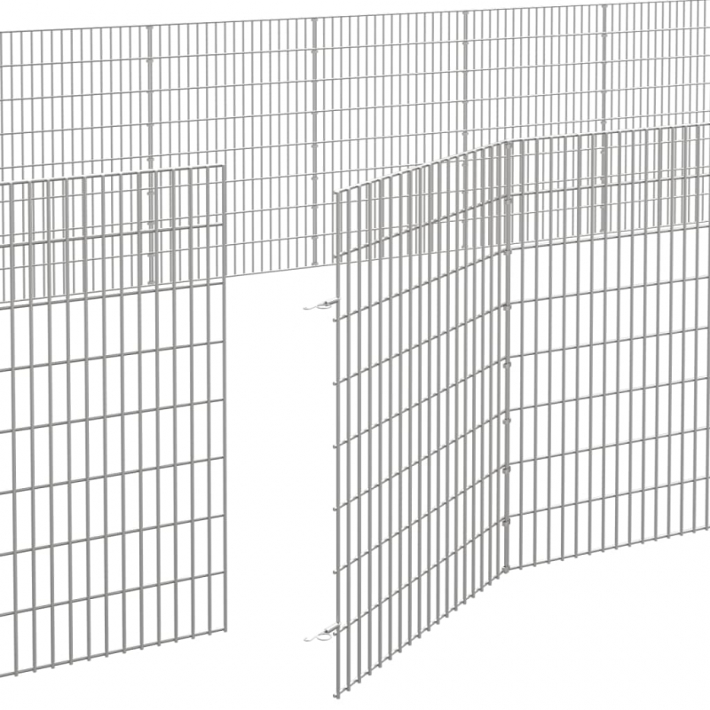 Freilaufgehege 24-teilig 54x80 cm Verzinktes Eisen