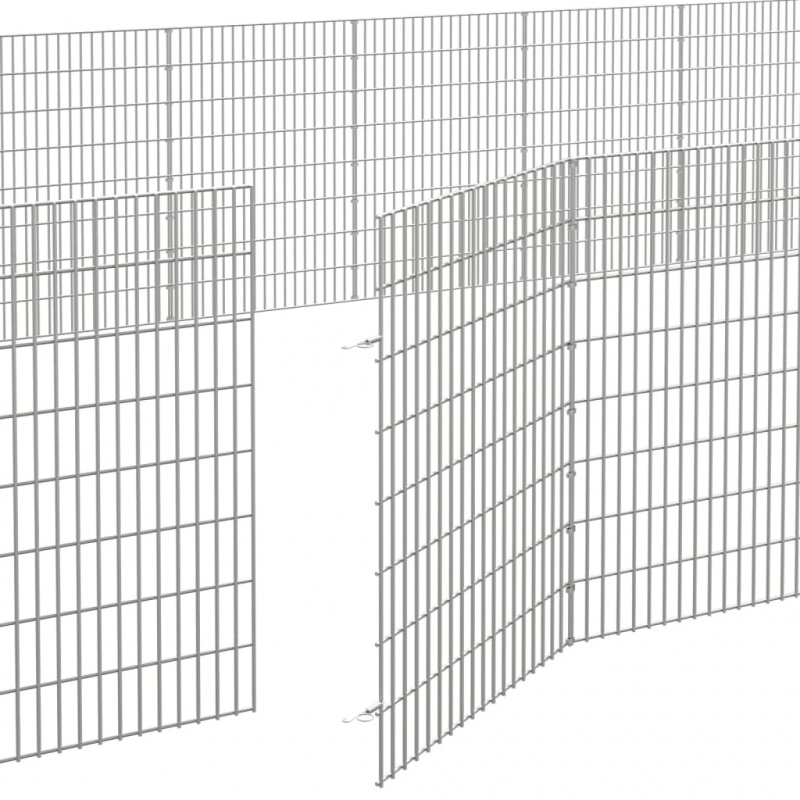 Freilaufgehege 48-teilig 54x80 cm Verzinktes Eisen